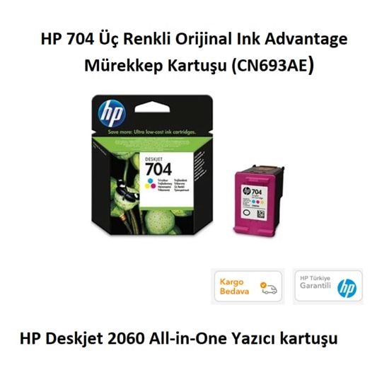 HP 704 RENKLİ ORJİNAL KARTUŞ ( CN693A)